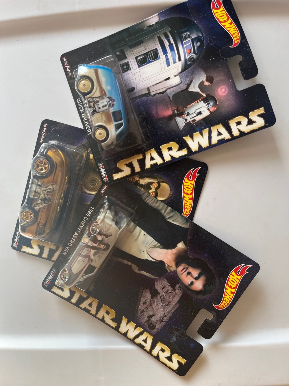 Hot Wheels Star Wars Die-Cast Vehicle Lot - Blue, Gold, White